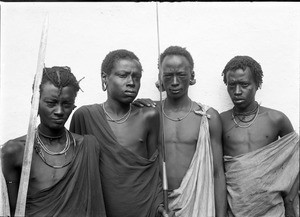 Four African young men, Tanzania, ca.1893-1920