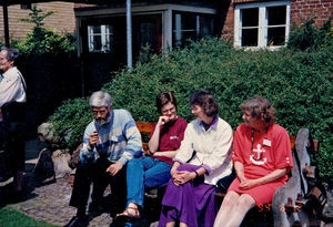 Annual Meeting Haslev 1994. From the right: Inge Lise Ek,bookkeeper, Eva Madsen staff secretary