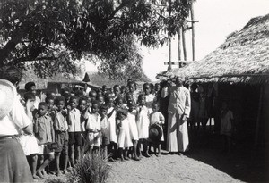 Girls guides in an evangelization camp, in Madagascar