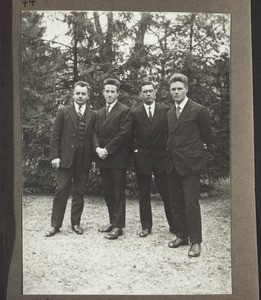 Brothers for the ceremony of blessing and dedication, 1929: R. Hungerbühler, L. Walter, T. Walter, Chr. Shuler