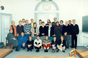 House staff and volunteers in 1997: top from left: Krista P Else K, Jens Riishede, Lorens Hedel