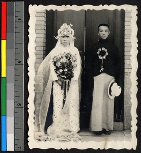 Bride and groom, China, 1939