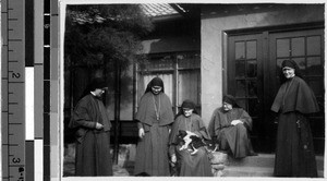 Maryknoll Sisters gathered in front of Maryknoll Fathers' house, Karasaki, Japan, March 13, 1938