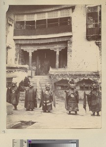 Divinity dance of buddhists in Paryat Hills, India, ca.1920-1929