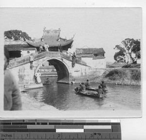 A river and bridge at Shaohing, China