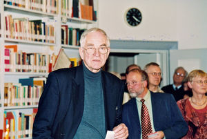 Jørgen Nørgaard Pedersen's farewell reception, September 2002 . Pastor emeritus, Ole Christians