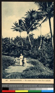 Missionary father going to visit the sick, Madagascar, ca.1920-1940