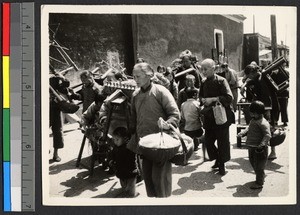 Refugees fleeing, Shaoxing, Zhejiang, China, ca.1937-1942