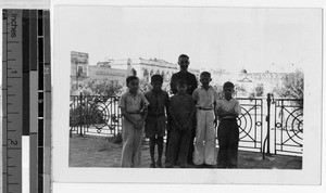 Father Robert Lee, MM, with acolytes, Campeche, Mexico, February 1947