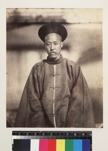 Portrait of Chinese officer or messenger, Beijing, China, ca. 1861-1864