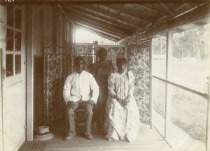 Isambe and his family, in Gabon