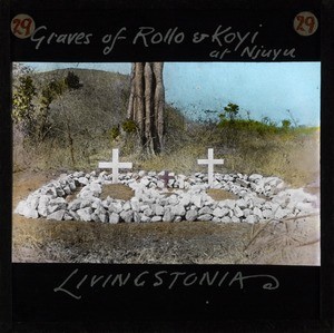 "Graves of Rollo & Koyi at Njuyu, Livingstonia", Malawi, ca.1895