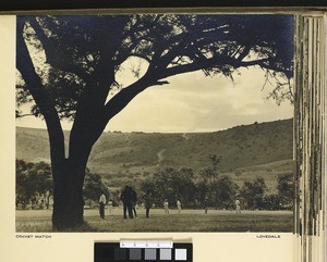 Playing cricket, Lovedale, South Africa, ca.1938