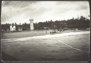 Hafenzollamt, Leuchtturm u. Strand von Kalikut