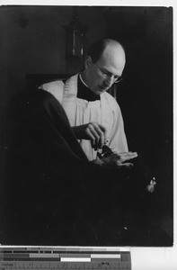 Bishop Edward McGurkin at Fushun, China, ca.1930