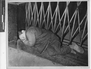 A homeless boy at Shanghai, China, 1946