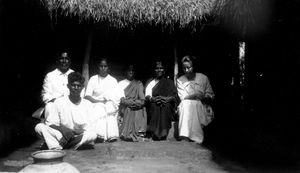 Missionary, nurse Miss Sophy Oxholm on house visit in a private home in Tirukoilur