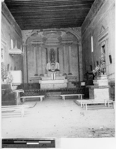Interior of church at San Juan Peyotan, Mexico, 1944