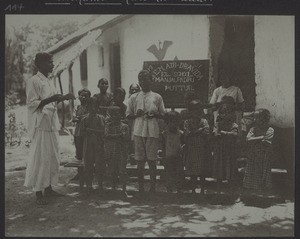 Panchama school in Puttur. Singing time