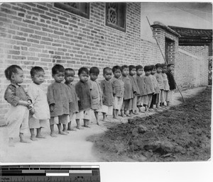 Babies growing up at the orphanage at Luoding, China, 1930