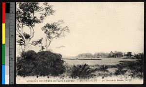 Grassy banks around a river bend, ca.1920-1940