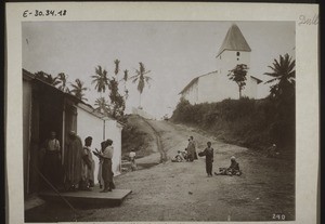 In front of the store of the Basel Mission Trading Company in Bonaku