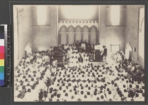 View of church service, Madagascar, ca. 1890