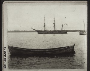 Sailing ship on the Cameroon River