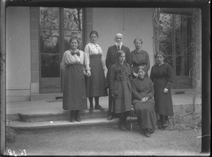 Group of people standing in front of a building