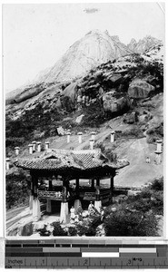 Gravestones on mountainside, Korea, ca. 1920-1940