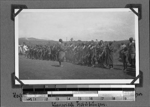 Schoolchildren do gymnastic exercises, Nyasa, Tanzania, ca.1929-1930