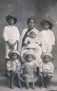 Razafindanivo and her six children, in Madagascar