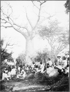 Director Ihmels and wife resting during the ascent to Gonja, Tanzania, 1927