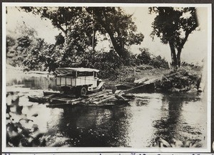 Masai car crossing river Kikoletwa, Tanzania, ca.1929-1930