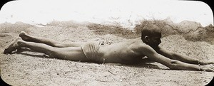 A devotee crawling to the shrine, India, ca. 1906