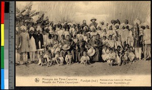 Missionary fathers and others gathered outdoors, India, ca.1920-1940