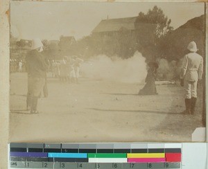 Execution of Rainandriamampandry and Ratsimamanga, Antsahamanitra, Antananarivo, Madagascar, 1896-10-15