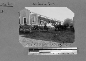 Carts in front of a store, Elim, South Africa