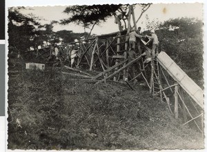 Joining of cement pipes for a mill, Ayra, Ethiopia, 1939