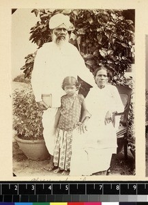 Indigenous minister and his family, India, ca.1885-1895