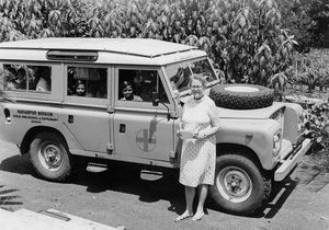 Health work in Narainpur, West Bengal, North India. The Narainpur ambulance, with Missionary El