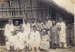 Christians in front of a church, in Cameroon