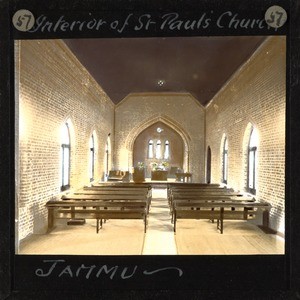 Interior of St Paul's Church, Jammu, ca.1930