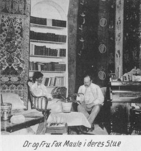 Dr. and Mrs. Fox Maule in their living room