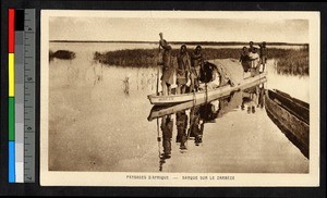 Boat on the Zambezi river, Africa, ca.1920-1940