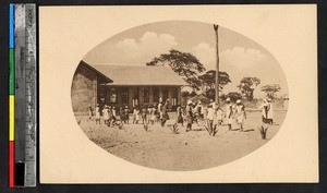 Students playing stick ball, Lubumbashi, Congo, ca.1920-1940