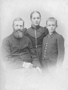 Missionary Herman Jensen with daughter, nanna, and son Viggo. 1892