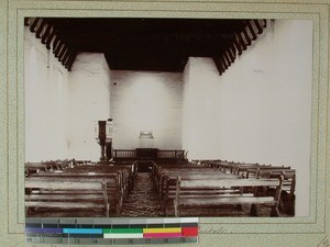 Church interior, Ambato or Ambatofinandrahana, Madagascar, 1900