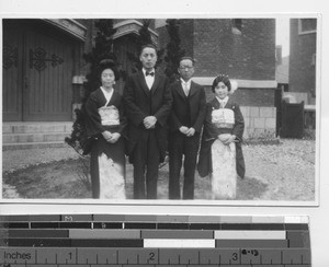 Japanese sisters married to Chinese men at Dalian, China, 1932