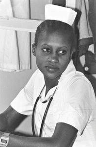 Local Nurse at Izimbya Clinic, the North Western Diocese, Tanzania, 1983
